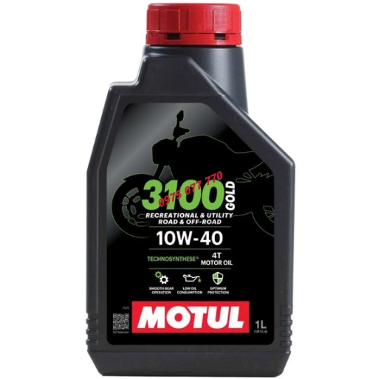 Motul dầu nhớt xe máy số -  3100 GOLD 4T 10W40 20X1L VN