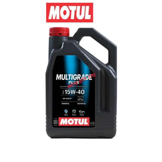 nhớt motul ô tô MULTIGRADE PLUS 15W40 4L, chuyên động cơ xăng API SQ/CF, dòng khoáng, chính hãng
