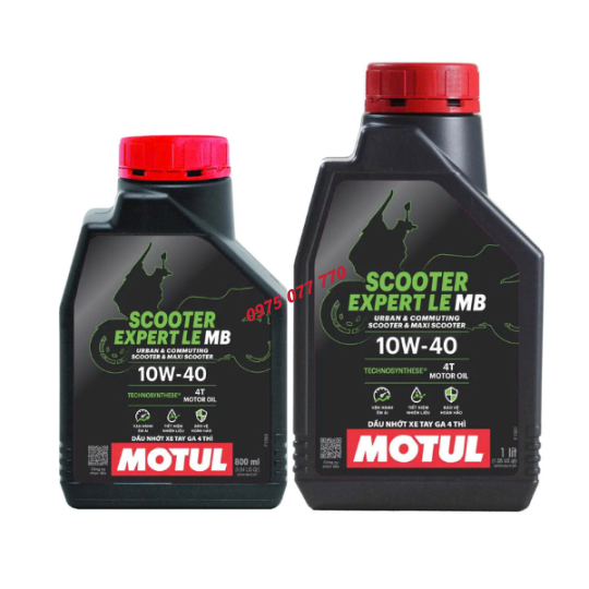 nhớt xe tay ga MOTUL SCOOTER EXPERT LE 10W40, API SP, JASO MB, bán tổng hợp, chính hãng