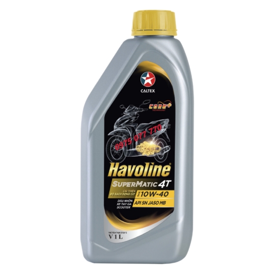 nhớt xe tay ga HAVOLINE CALTEX  SuperMatic 10W40, API SN, JASO MB, dòng khoáng, Chính hãng