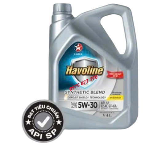nhớt Havoline Caltex ô tô Synthetic Blend 5W30 4L , chuyên động cơ xăng ,công nghệ tổng hợp, API SP