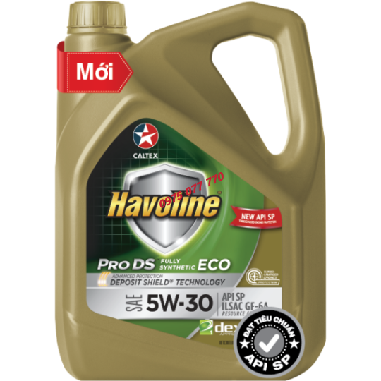 nhớt Havoline caltex ô tô  ProDS FullSyn Eco 5W30 4L,  chính hãng chuyên động cơ xăng, API SP ILSAC