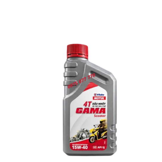 nhớt xe tay ga MOTUL GAMA SCOOTER 15W40 , 0.8L ,API SJ, JASO MB, bán tổng hợp, chính hãng